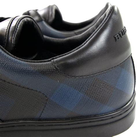 burberry ritson men's sneaker|Burberry Ritson Check Leather Sneakers Black Navy .